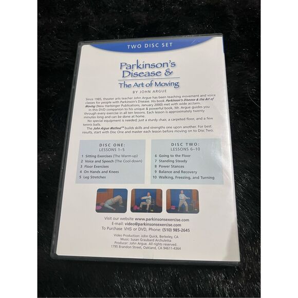 Parkinson's Disease & The Art Of Moving 2-Disc DVD VIDEO increase balance etc - Picture 3 of 5